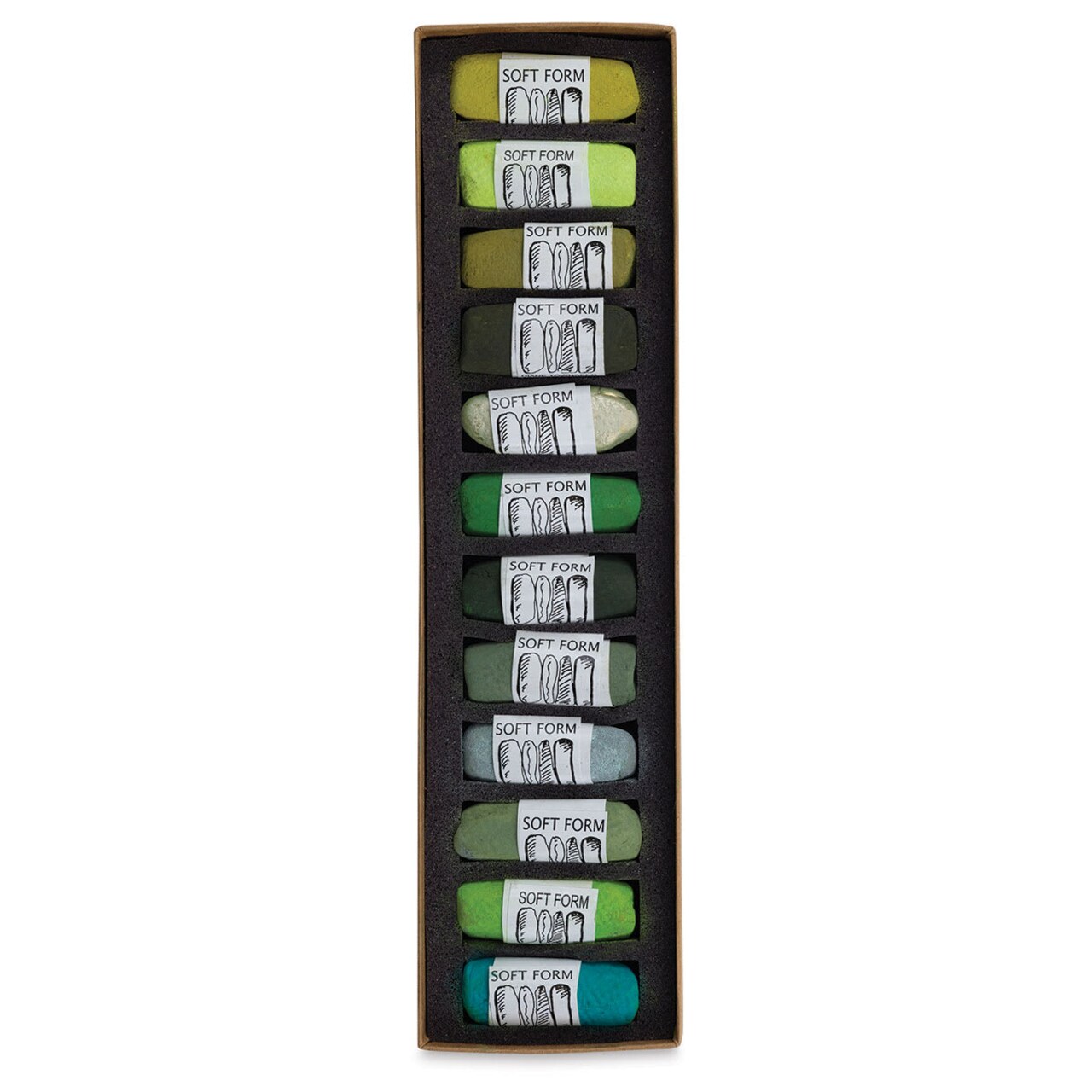 Townsend Artists' Soft Form Pastel Set -Mood for Green, Set of 12